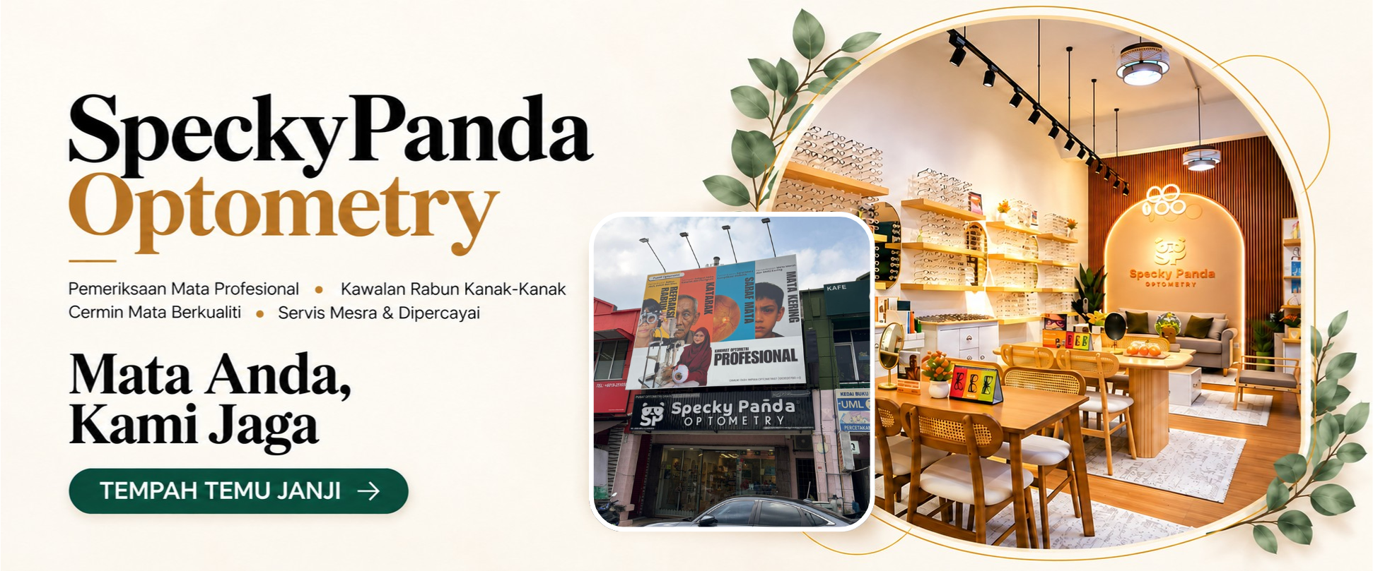 Specky Panda Optometry — Mata Anda, Kami Jaga. Pemeriksaan mata profesional, kawalan rabun kanak-kanak, cermin mata berkualiti, servis mesra & dipercayai.